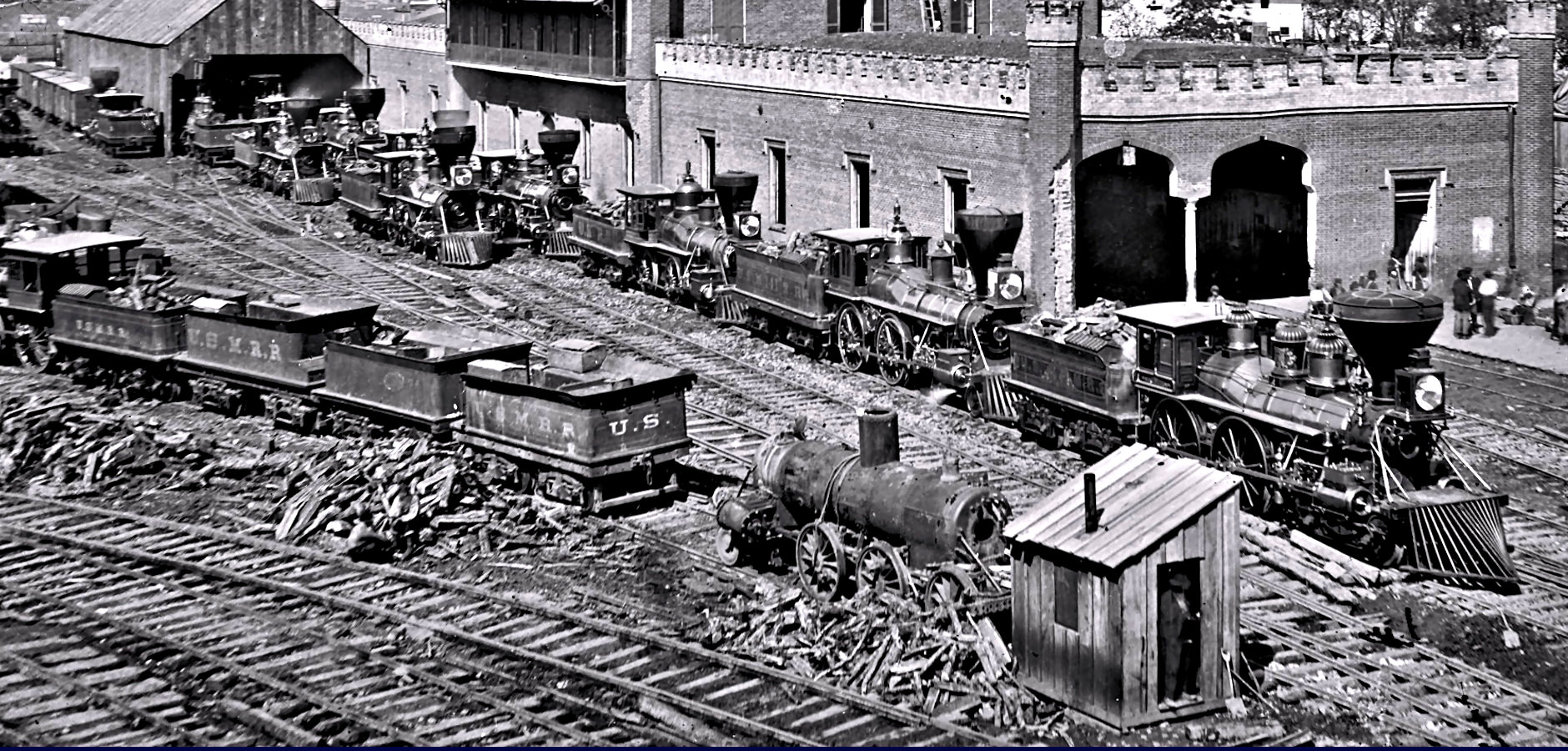 Locomotives at Nashville, Tennessee, 1864